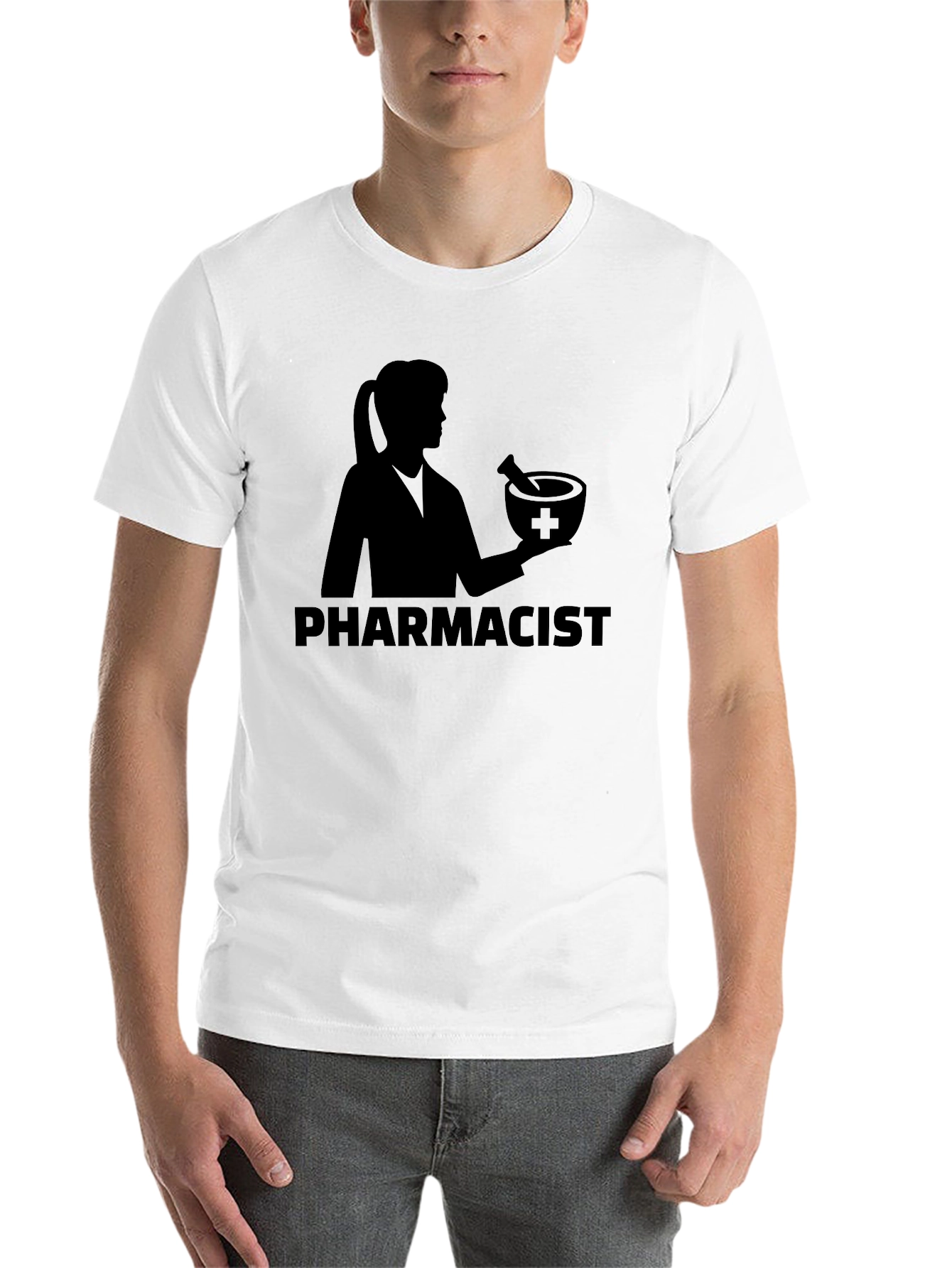 Black Pharmacist T-Shirt - Black Unisex Tee view 14