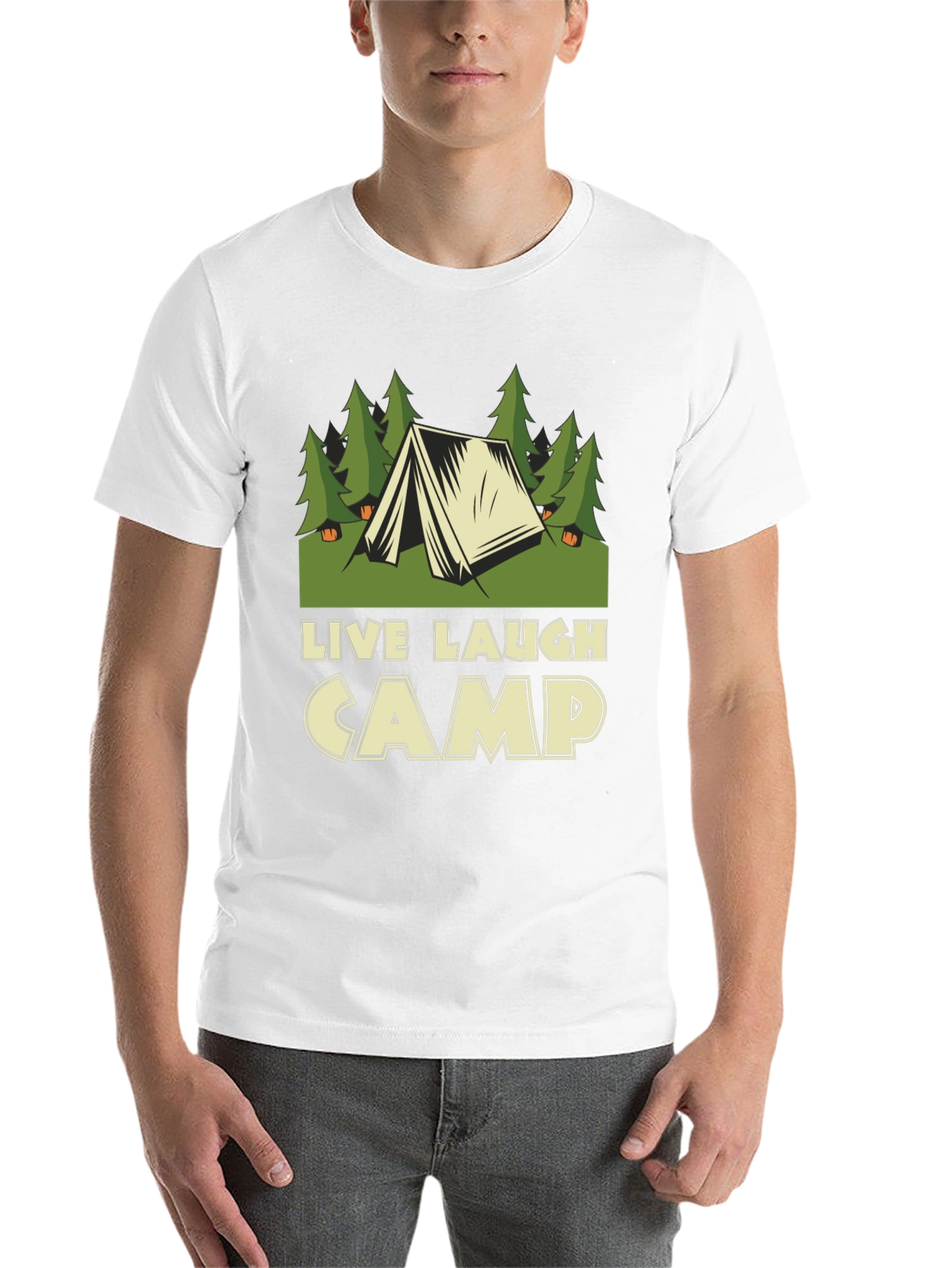 Live Laugh Camp Graphic Tee - Outdoor Adventure Shirt - 14