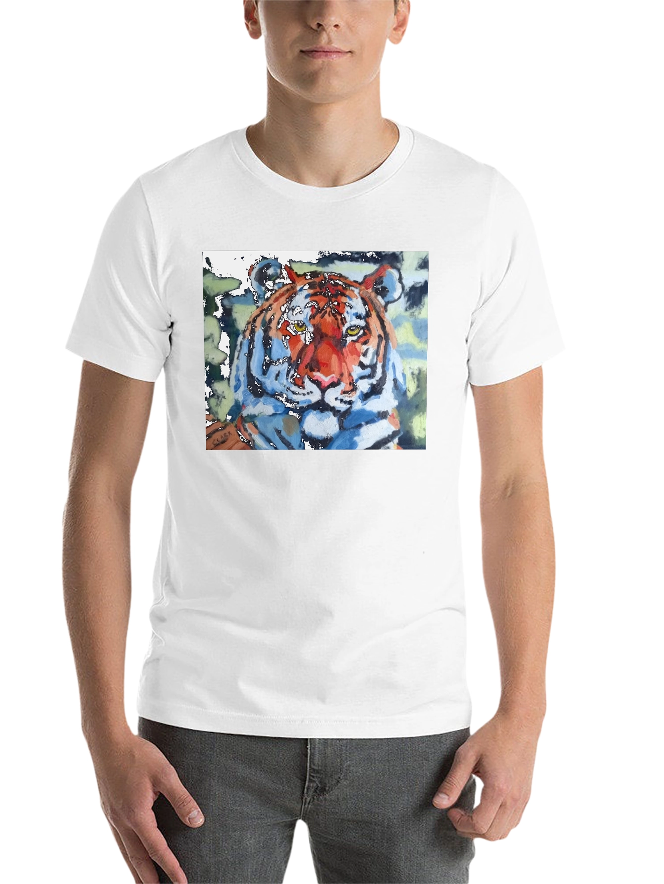 Black Tiger Watercolor Art Graphic T-Shirt view 14