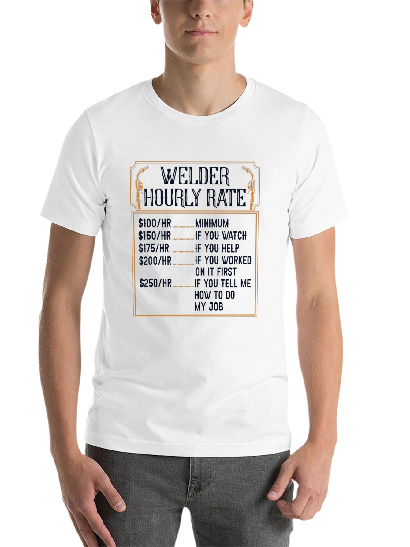 Black Welder Hourly Rate Funny Black T-Shirt view 14