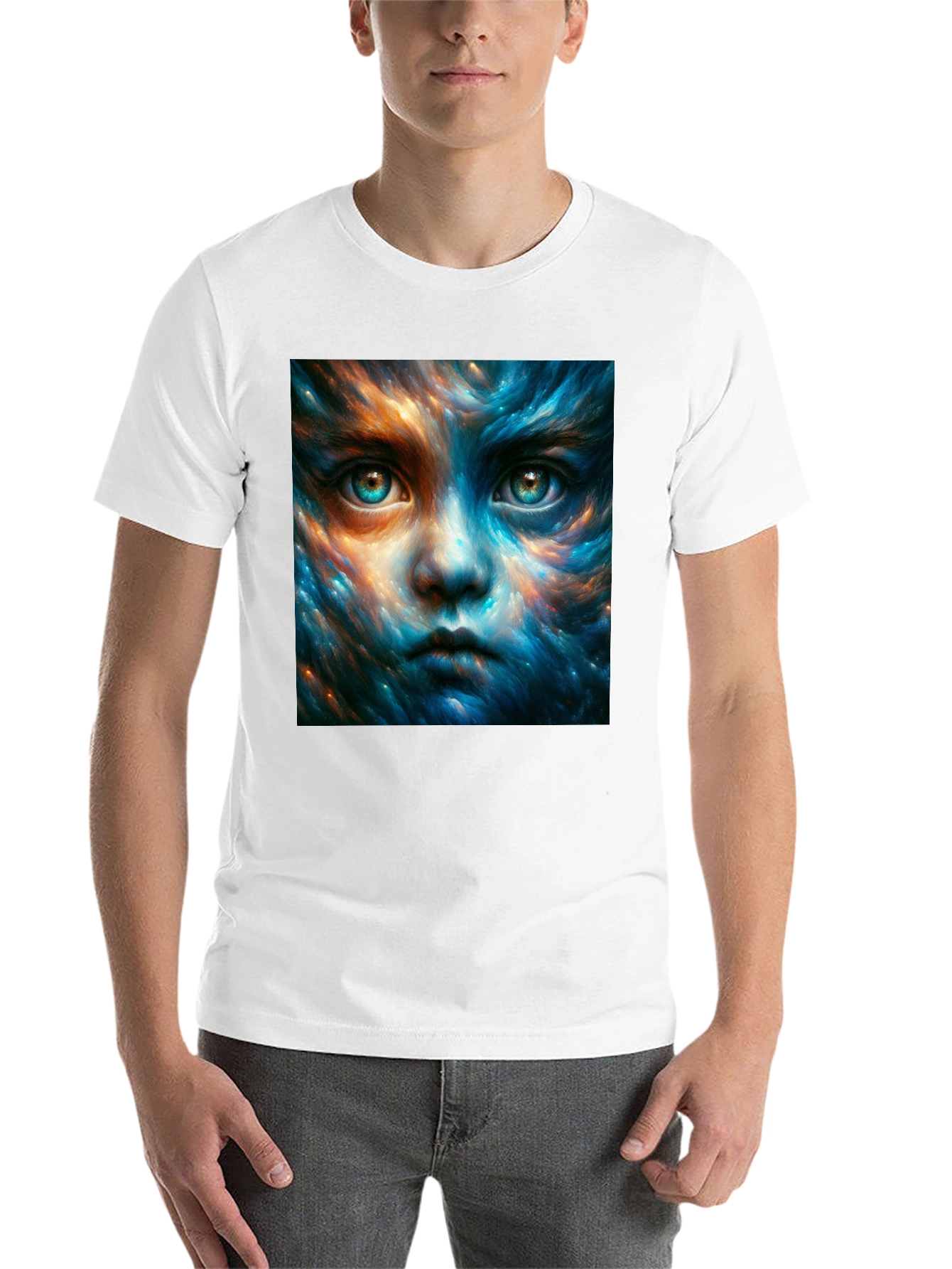 Black Mystic Face Graphic Black T-Shirt view 14