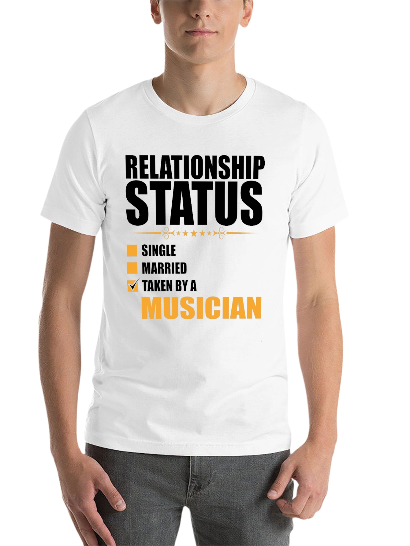 Black Taken By A Musician Relationship Status Graphic Tee view 14