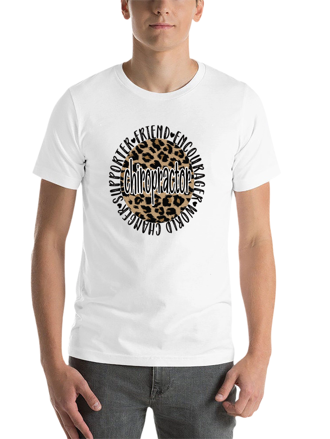 Black Chiropractor Leopard Print Tee view 14