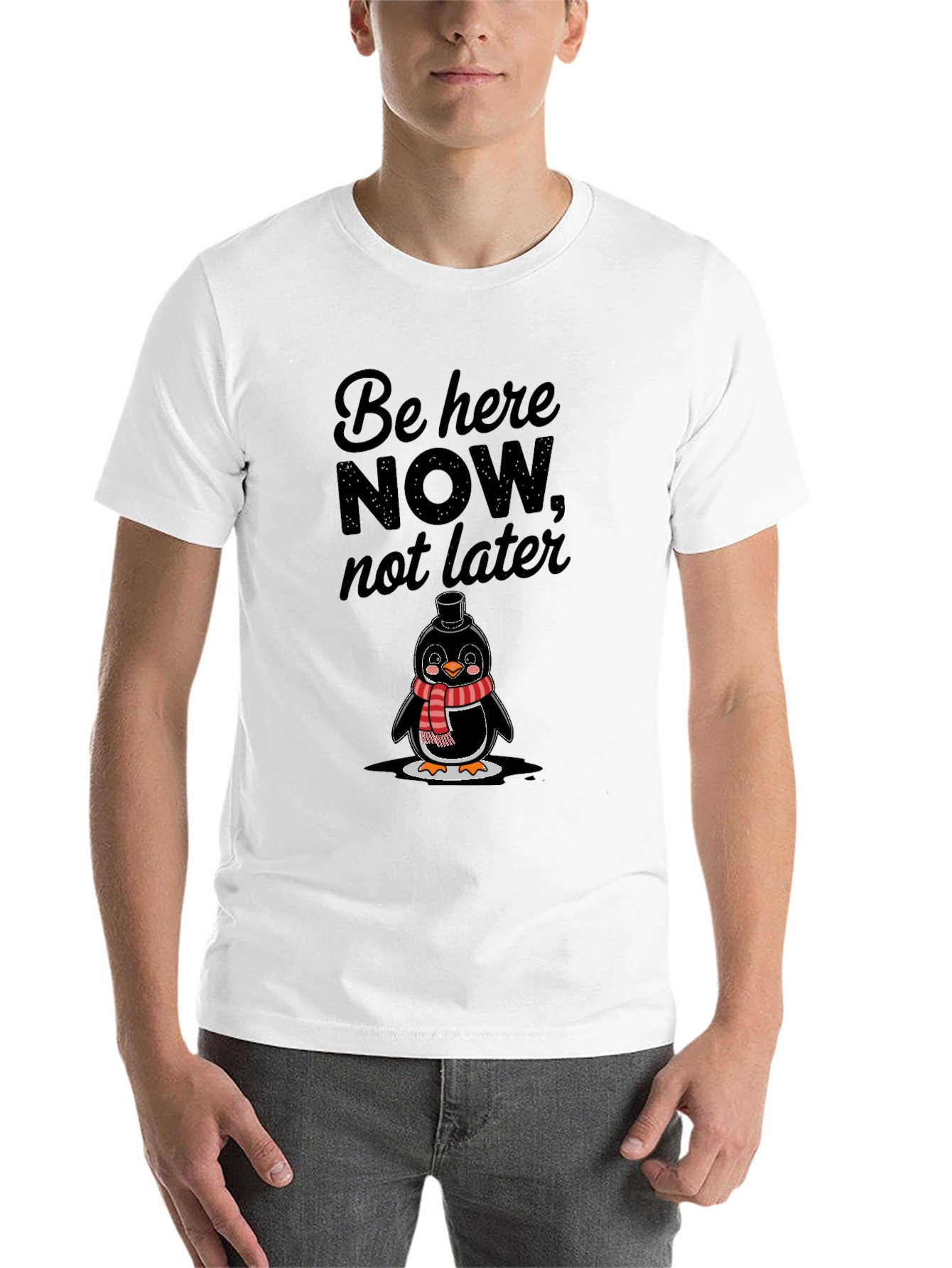 Black Be Here Now Penguin Graphic Tee - Black view 14