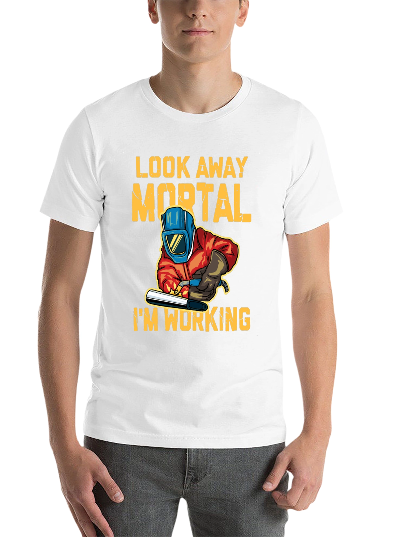 Black Look Away Mortal I'm Working T-Shirt view 14