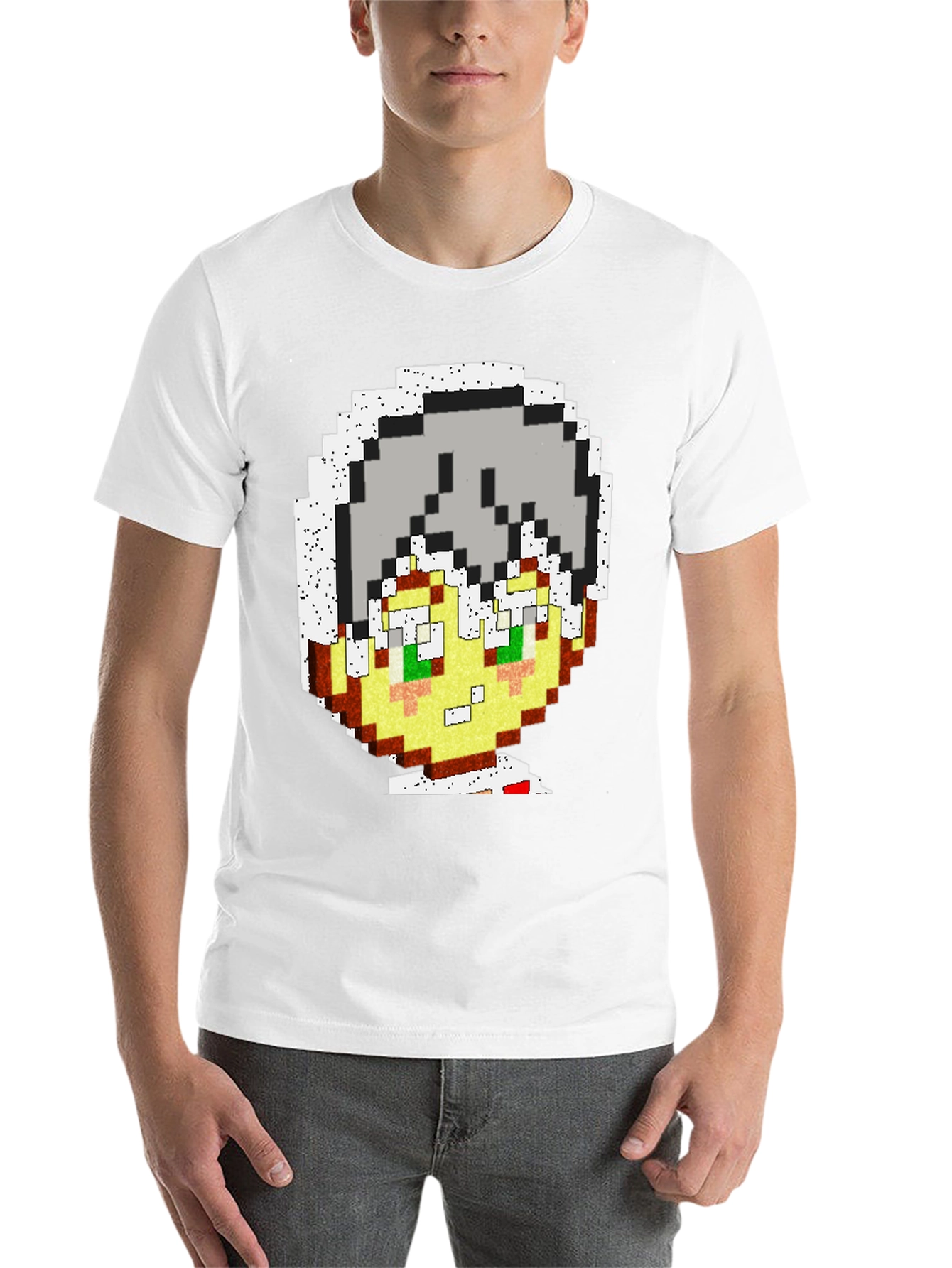 Black Pixel Art Character Graphic Tee view 14