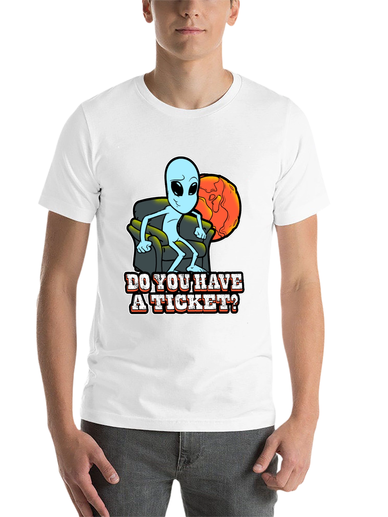 Black Alien "Do you have a ticket" Graphic T-Shirt view 14
