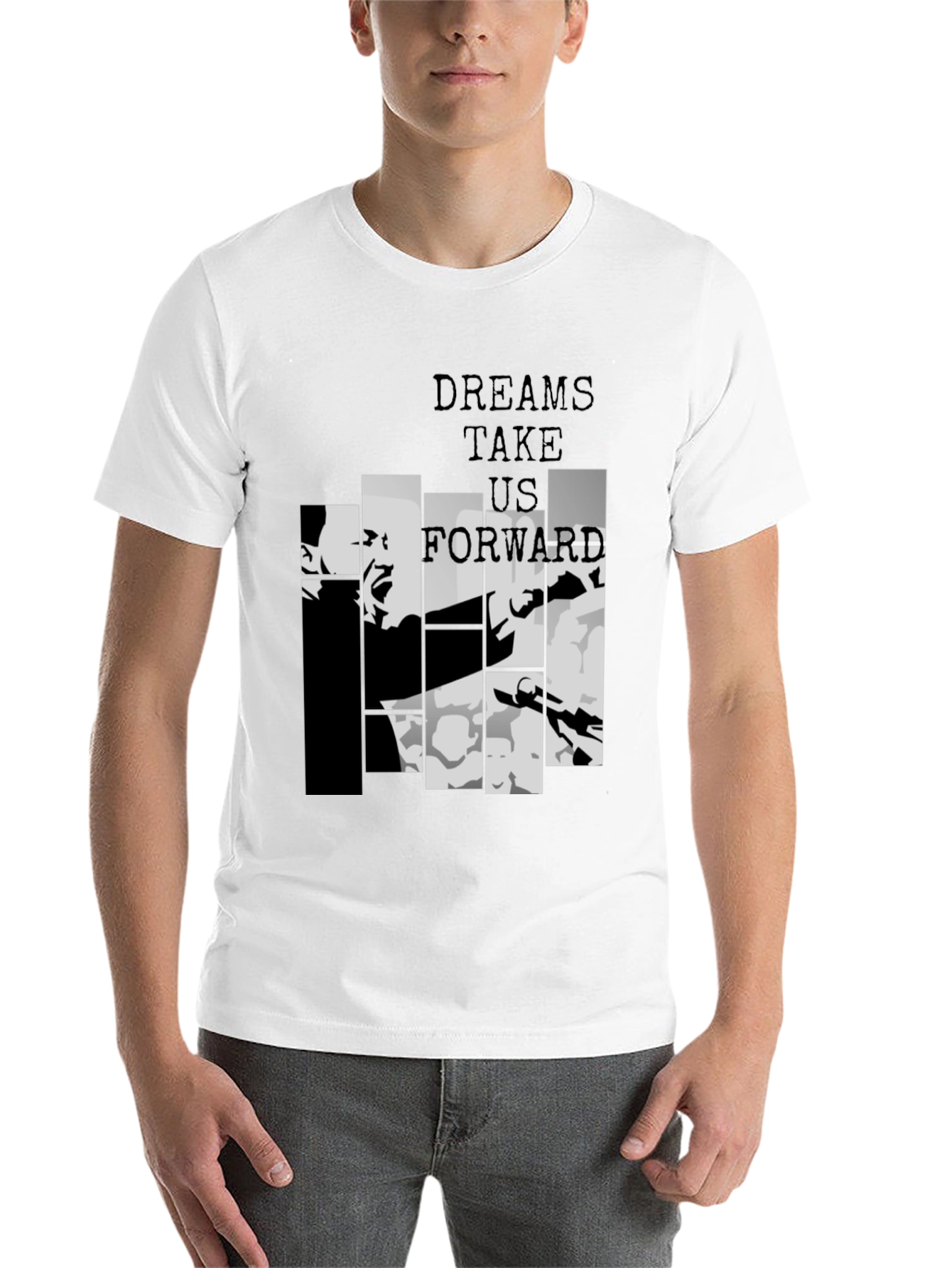 Dreams Take Us Forward Black Graphic Tee - 14
