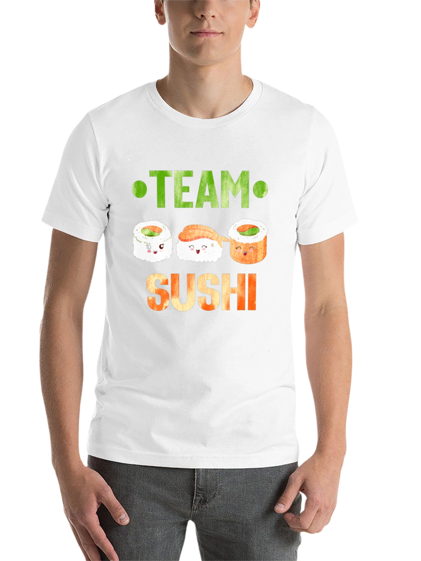 Black Team Sushi Graphic T-Shirt - Cute Sushi Lover Tee view 14