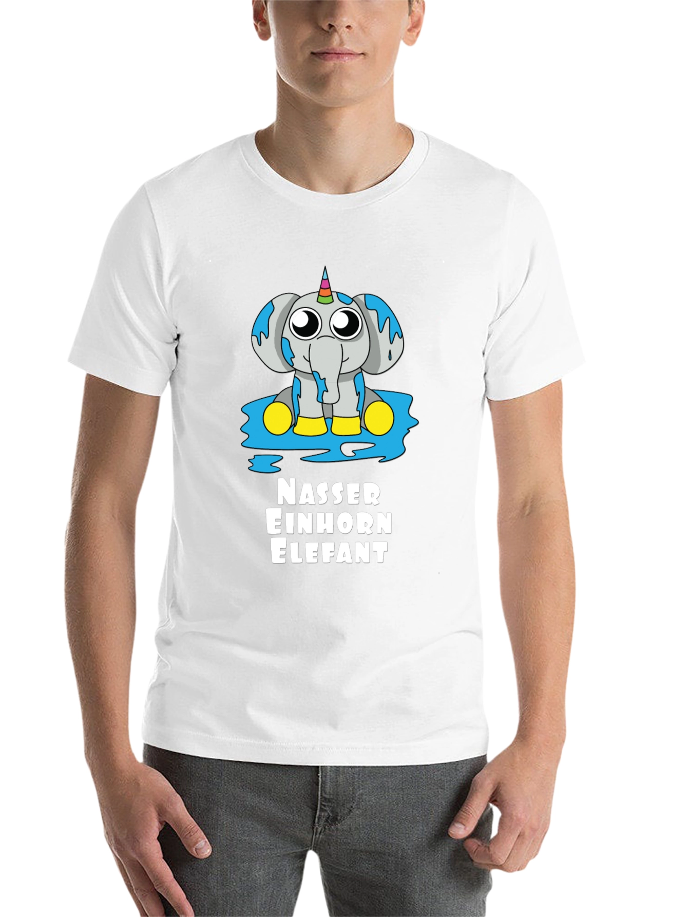 Black Funny Unicorn Elephant T-Shirt view 14