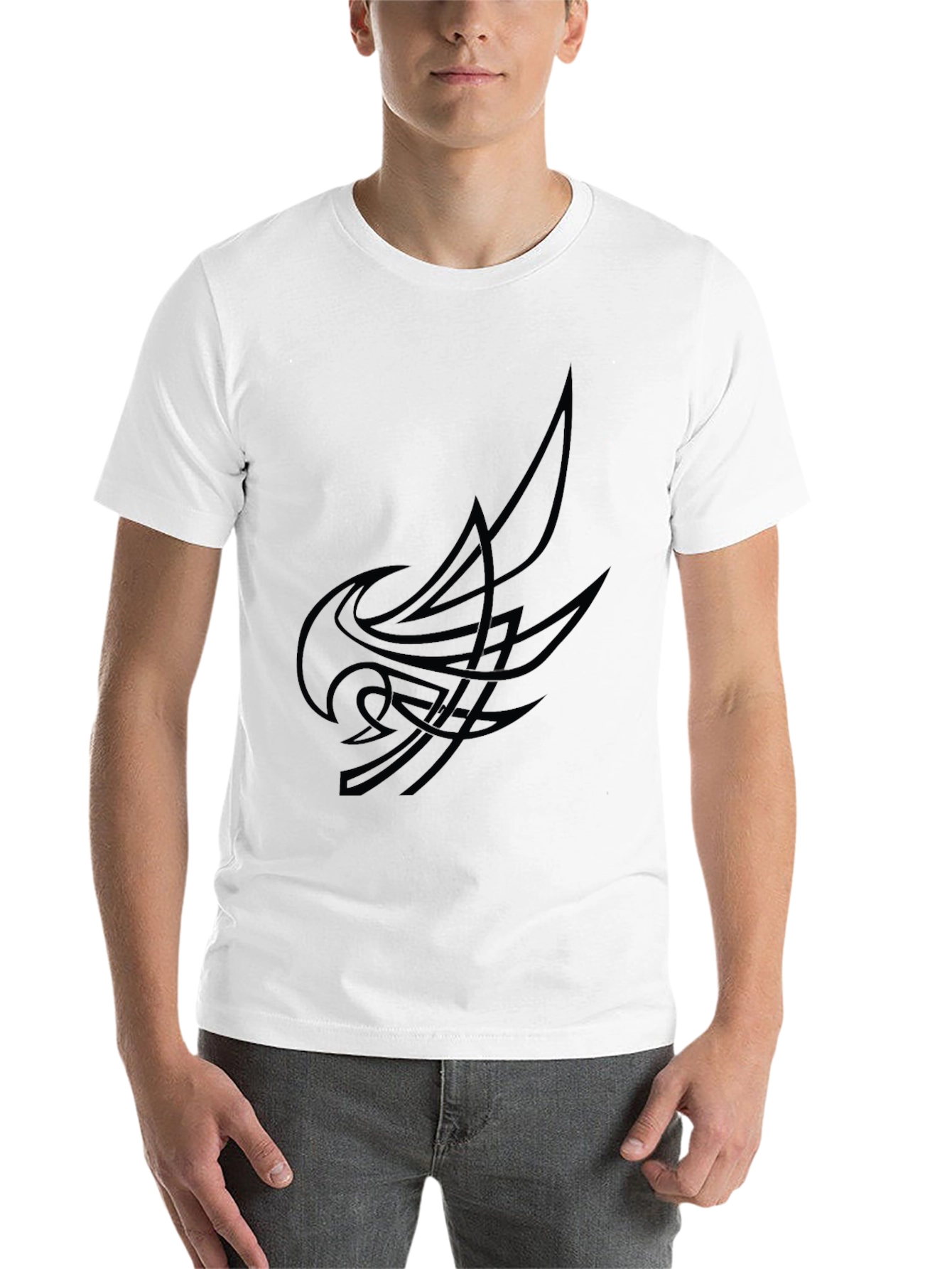 Black Black Tee with Abstract Graphic Print view 14