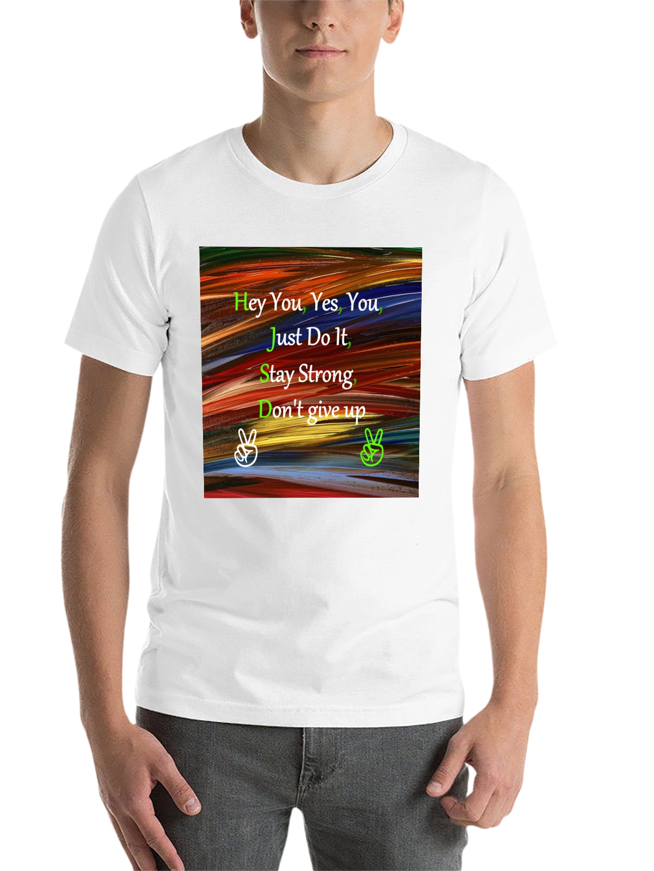 Black Motivational Graphic Tee: Hey You, Just Do It! view 14