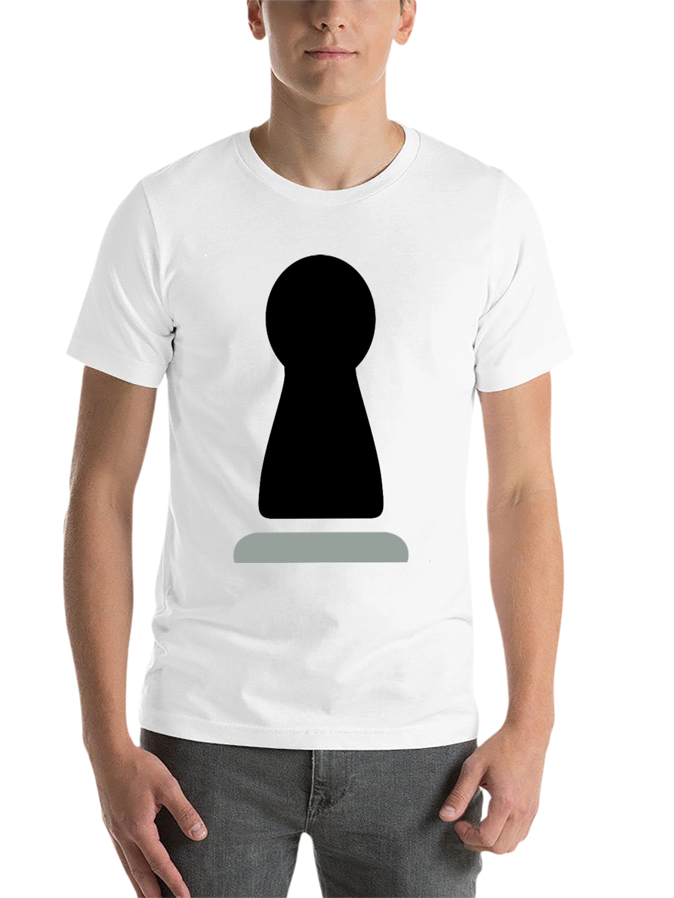 Black Abstract Keyhole Graphic Tee - Modern Style view 14
