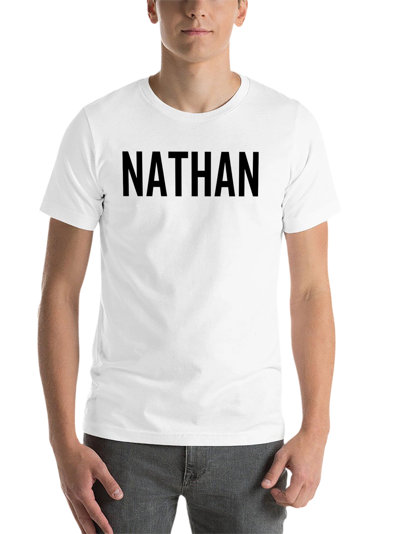 Black Personalized 'Nathan' Black T-Shirt view 14