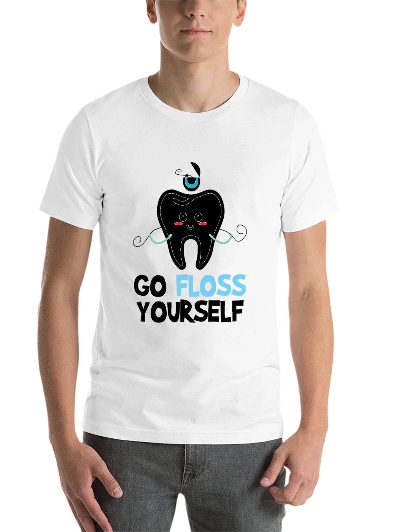 Black Go Floss Yourself Graphic Tee - Dental Humor view 14