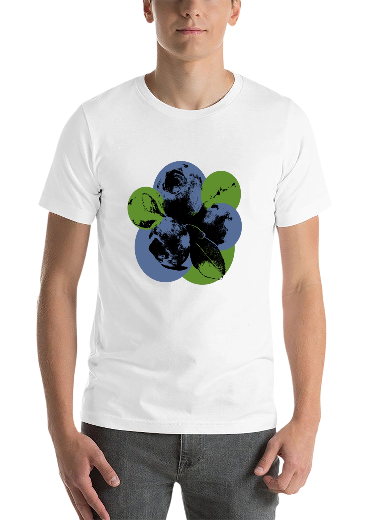 Black Abstract Blueberry Graphic T-Shirt view 14