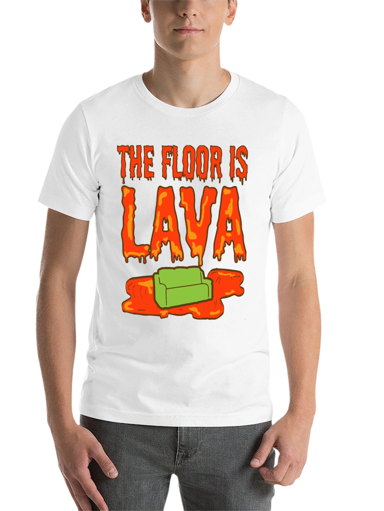 Black The Floor is Lava T-Shirt - Novelty Graphic Tee view 14