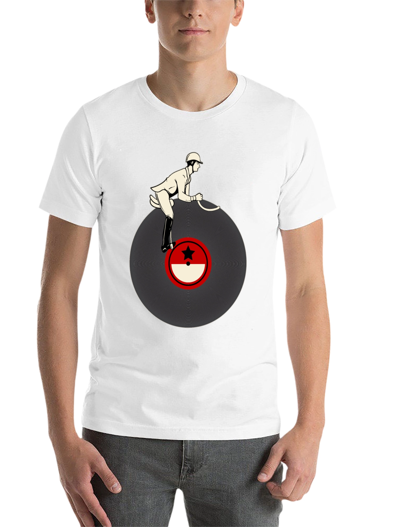 Black Retro Record Rider Graphic T-Shirt view 14