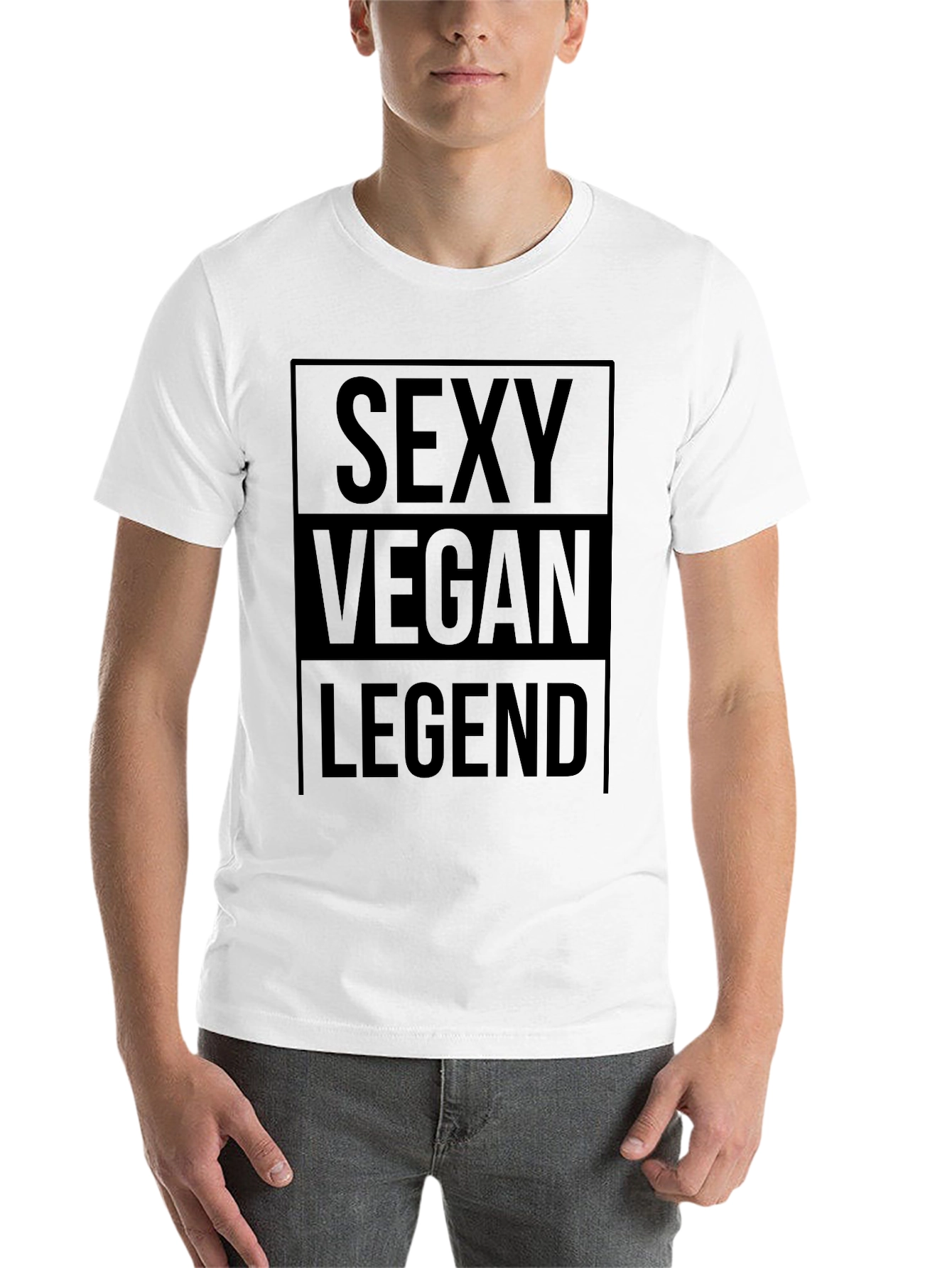 Black Sexy Vegan Legend Graphic Tee - Unisex view 14