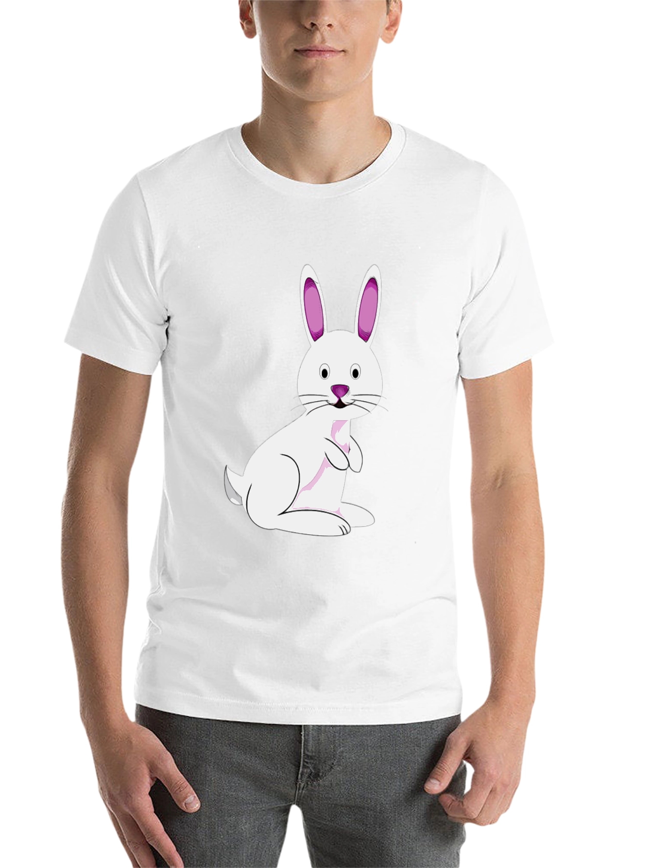 Easter Bunny Graphic Tee - Black Cotton Blend - 14
