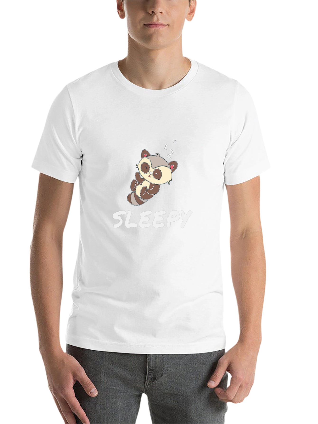 Black Cute Sloth 'Sleepy' Black T-Shirt view 14
