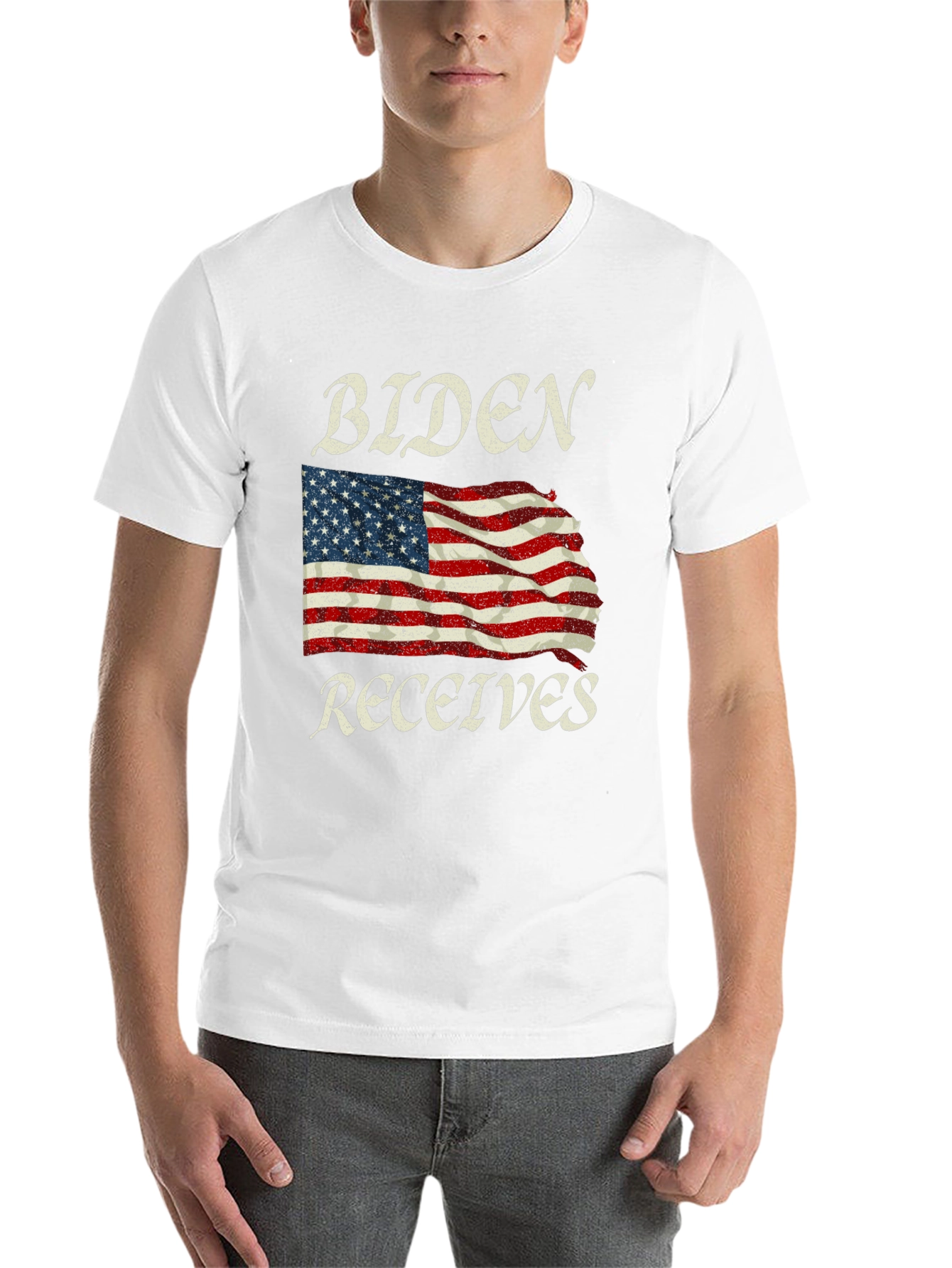 Black Biden Receives American Flag Graphic Tee view 14