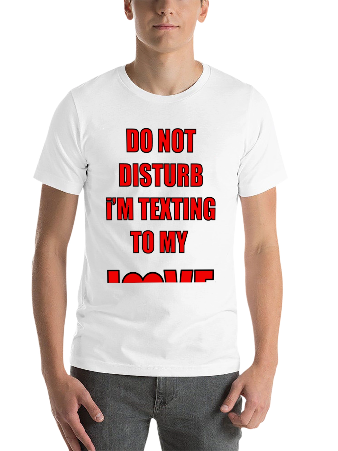 Black Do Not Disturb Texting T-Shirt view 14