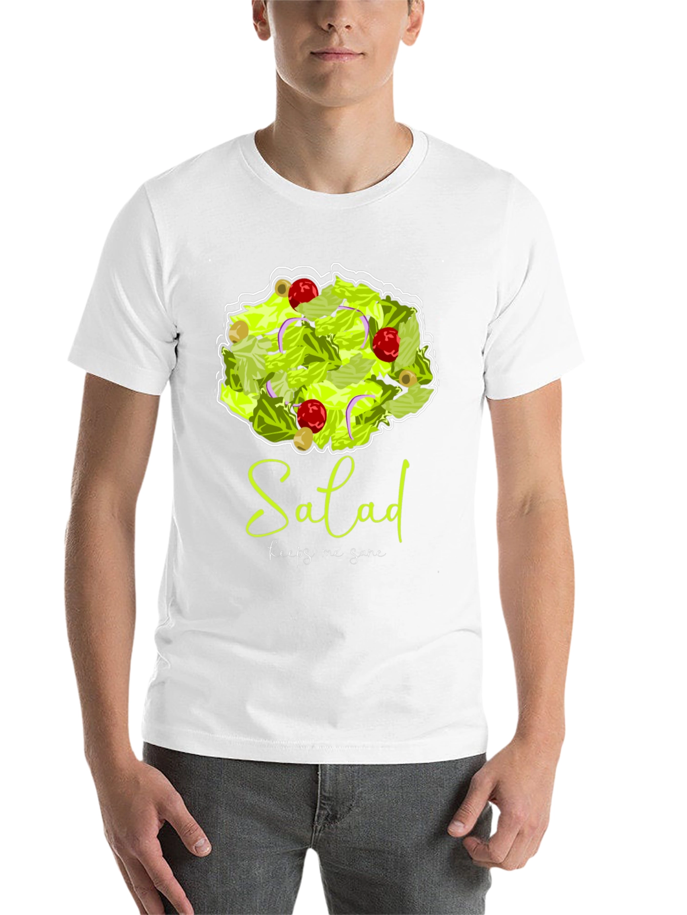 Black Salad Keeps Me Sane Graphic T-Shirt view 14