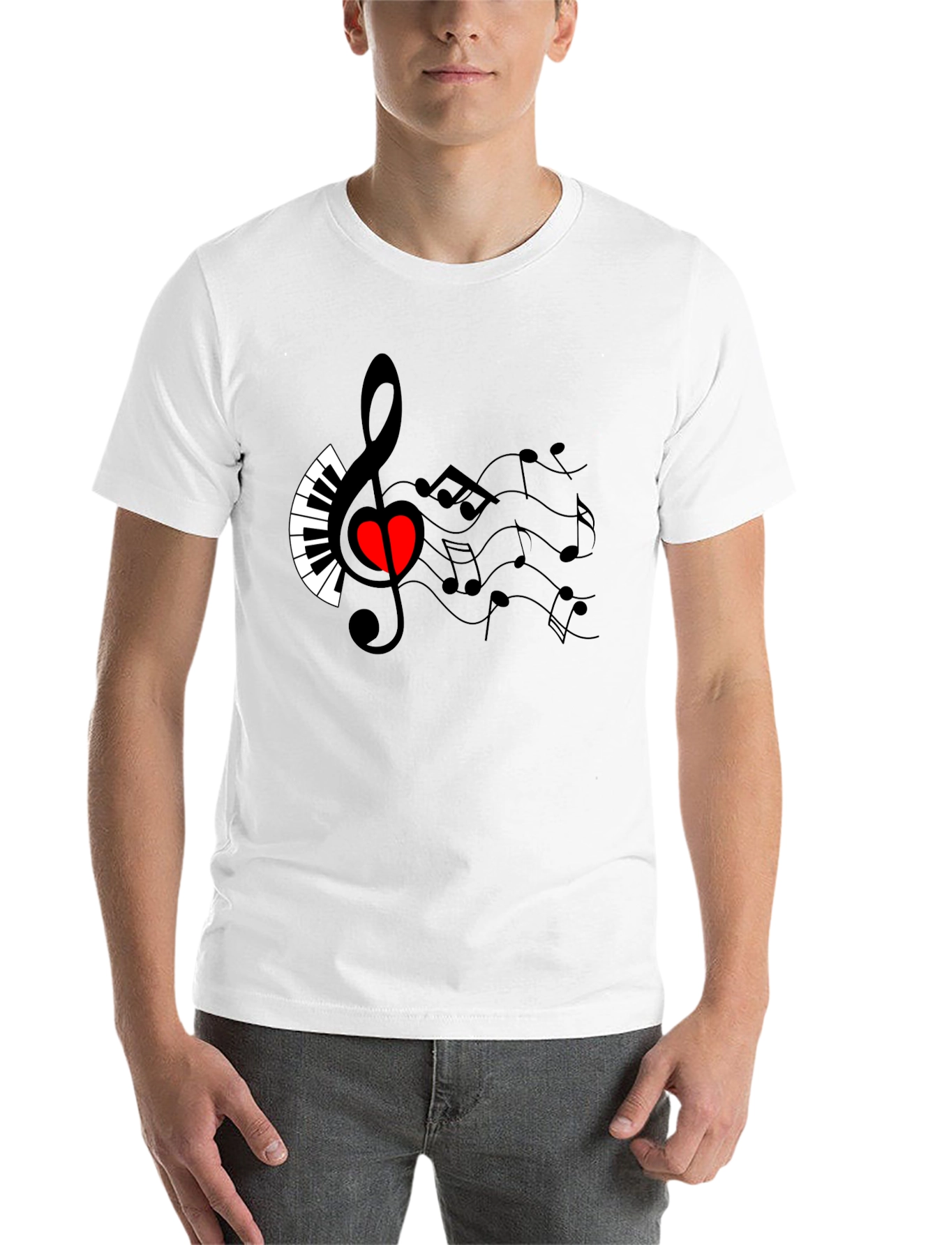 Black Musical Heart T-Shirt - Express Your Passion view 14