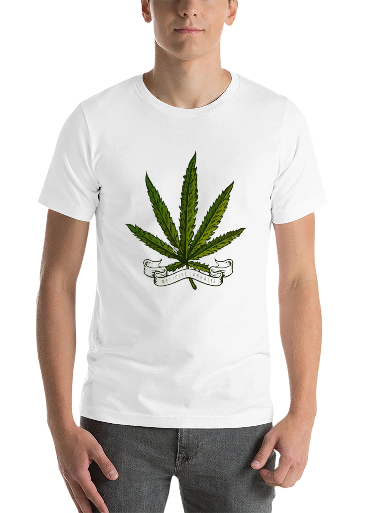Black Cannabis Medicine Graphic Black T-Shirt view 14