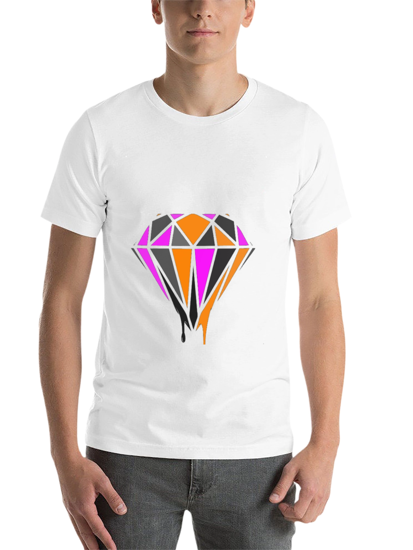 Black Bold Diamond Graphic Tee - Black view 14