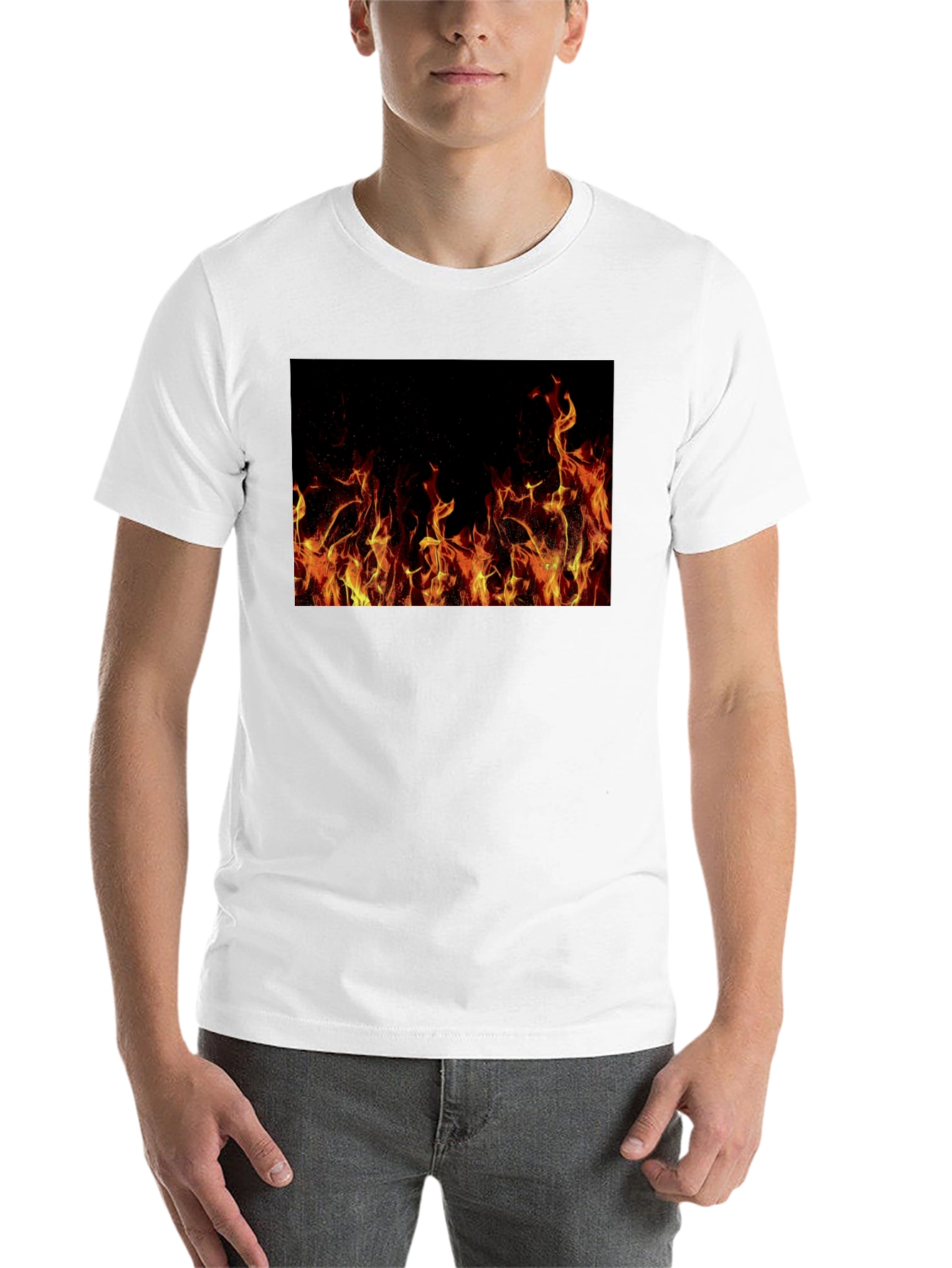 Black Inferno T-Shirt: Bold Fire Design view 14