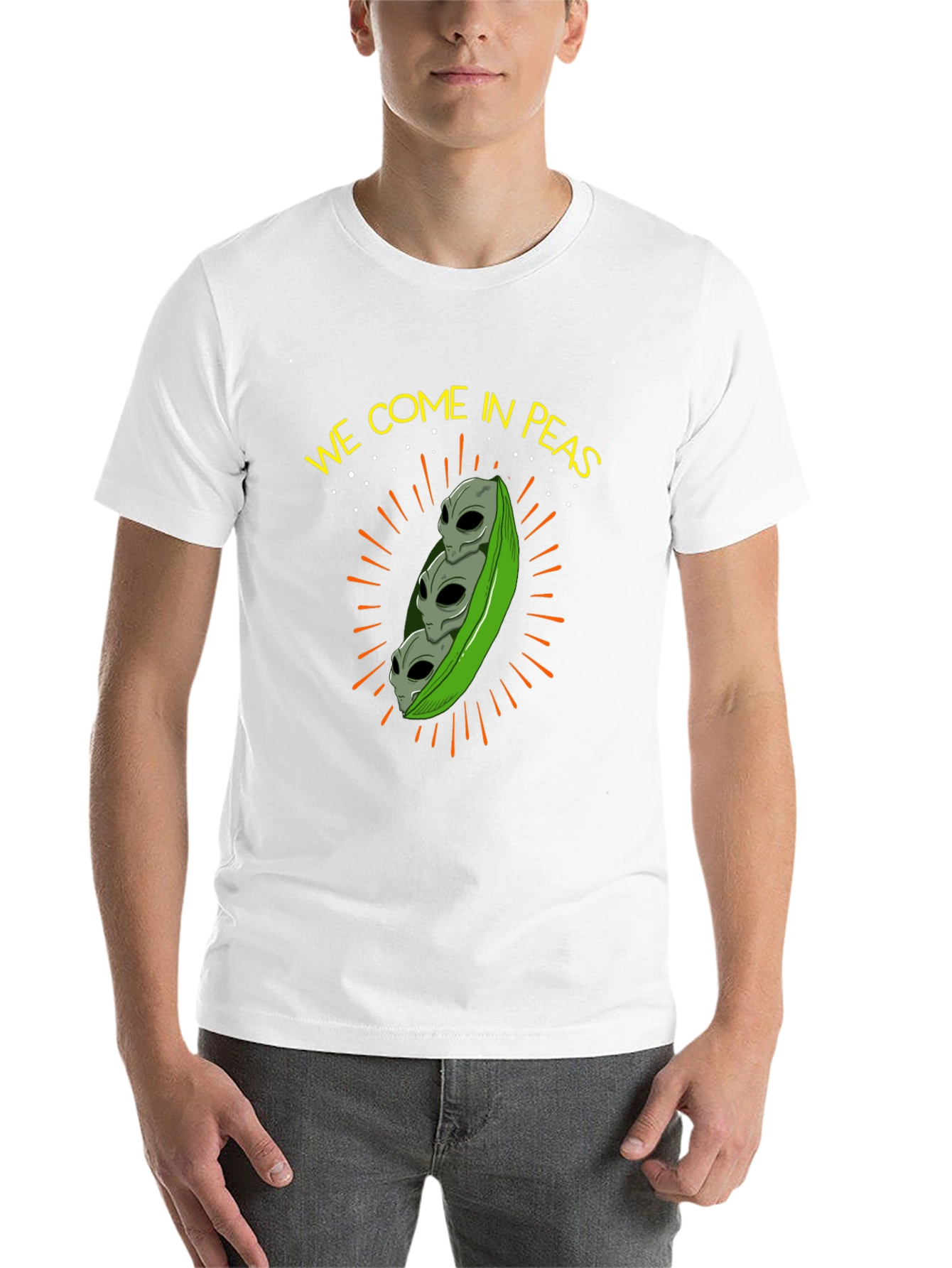 Black We Come In Peas Alien T-Shirt view 14