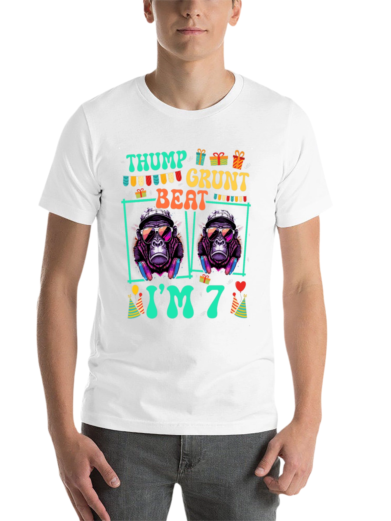 Black Thump Grunt Beat I'm 7 T-Shirt view 14