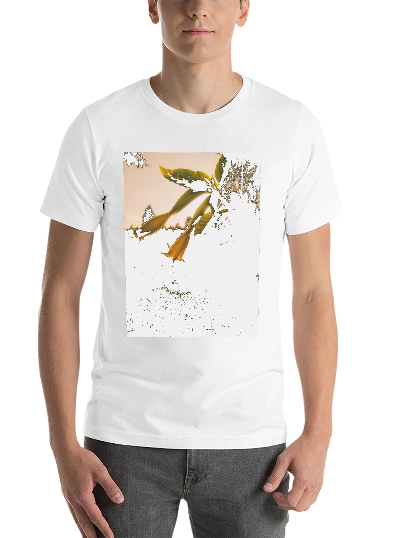 Black Botanical Print Black T-Shirt view 14