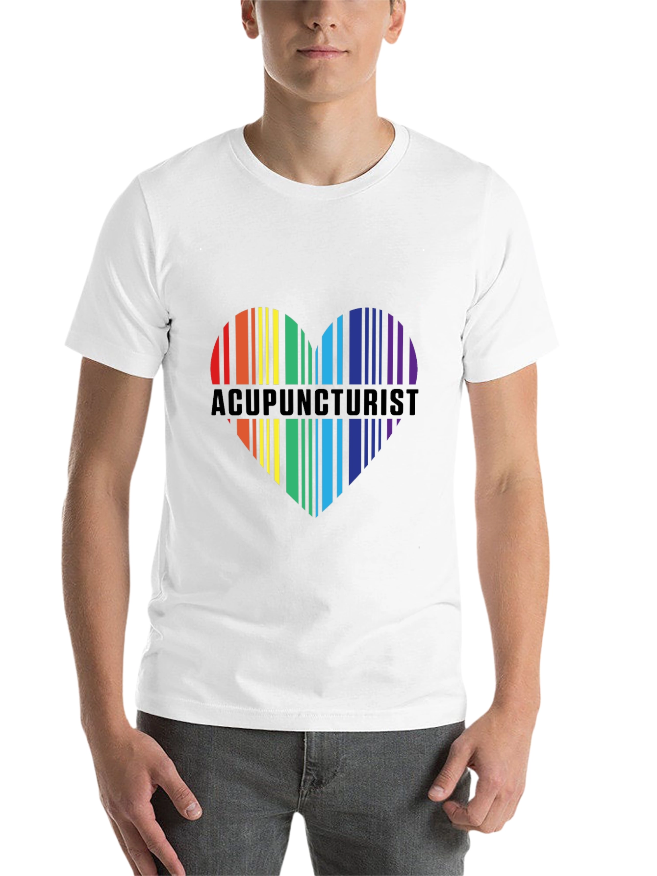 Black Acupuncturist Rainbow Heart T-Shirt view 14