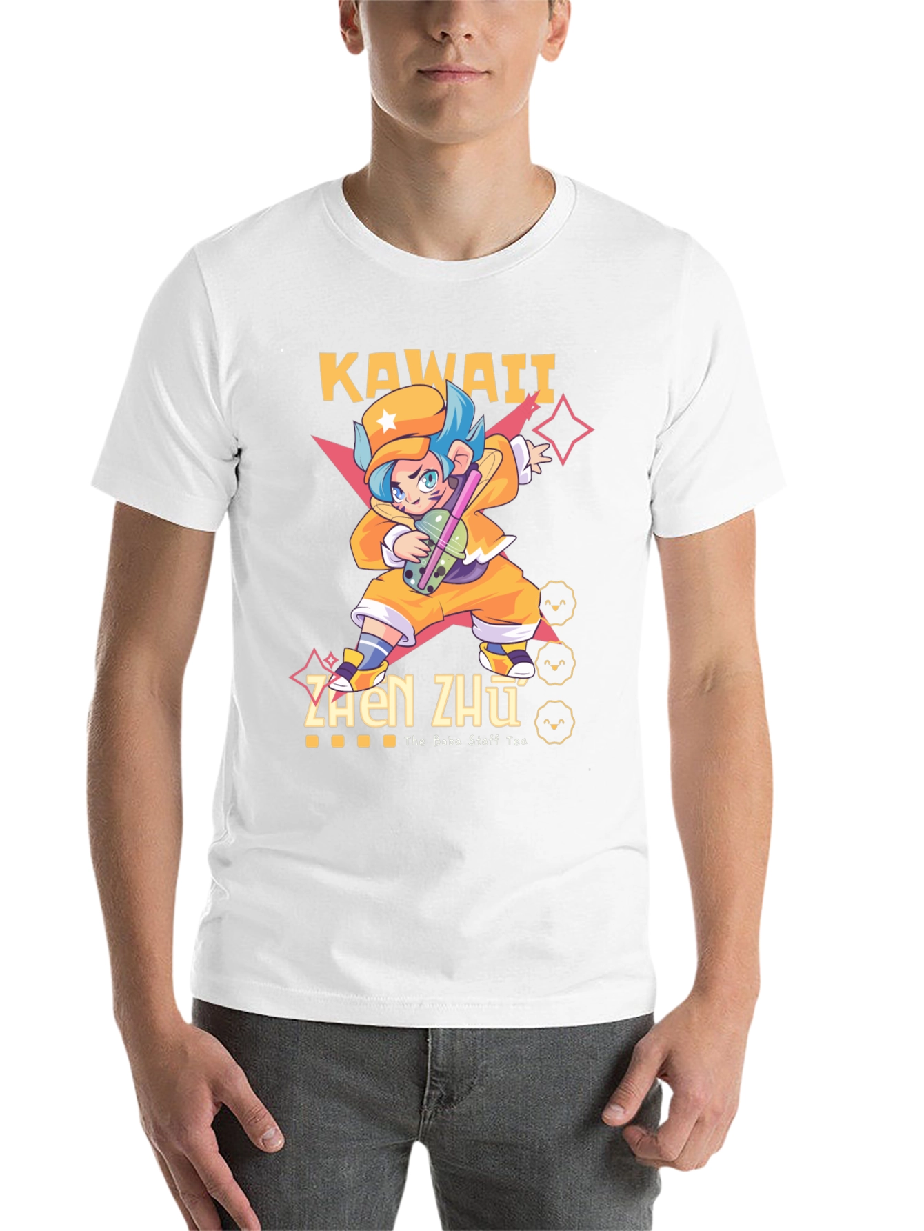 Black Kawaii Zhen Zhu Boba Tea T-Shirt view 14