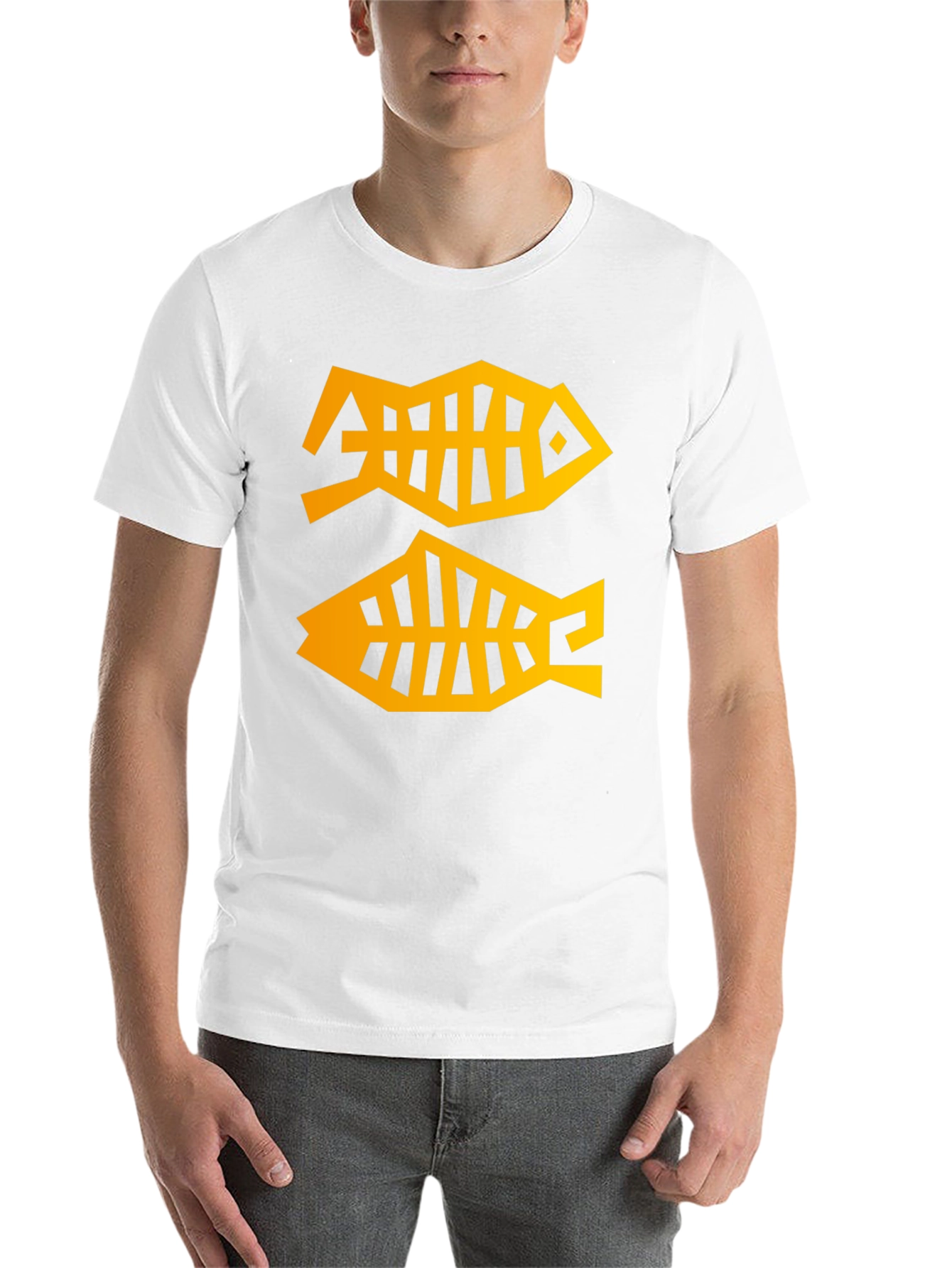 Abstract Fish T-Shirt - Black Graphic Tee - 14