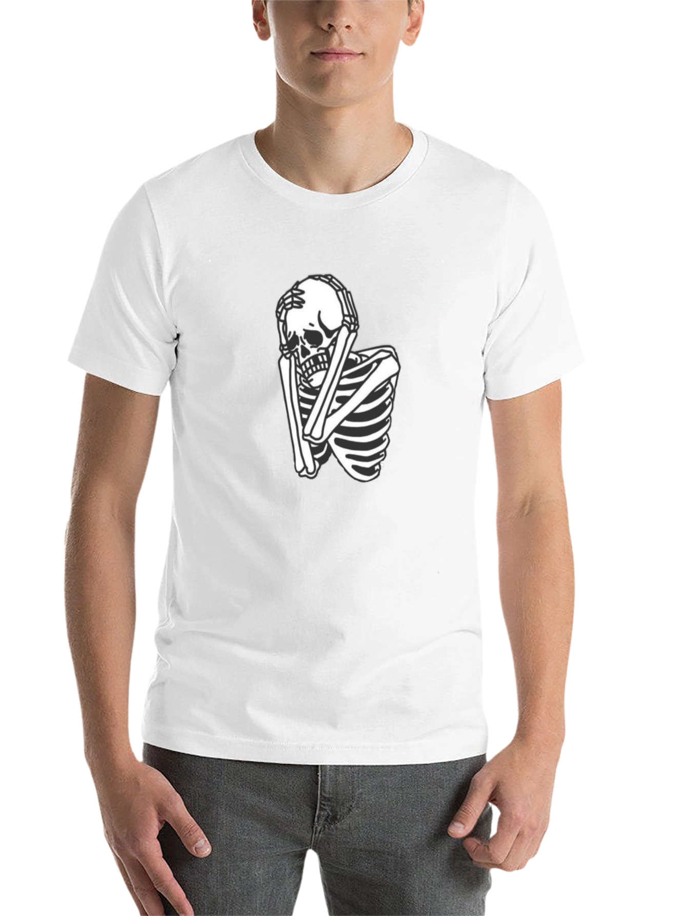 Black Skeleton Graphic Tee - Trendy Black T-Shirt view 14