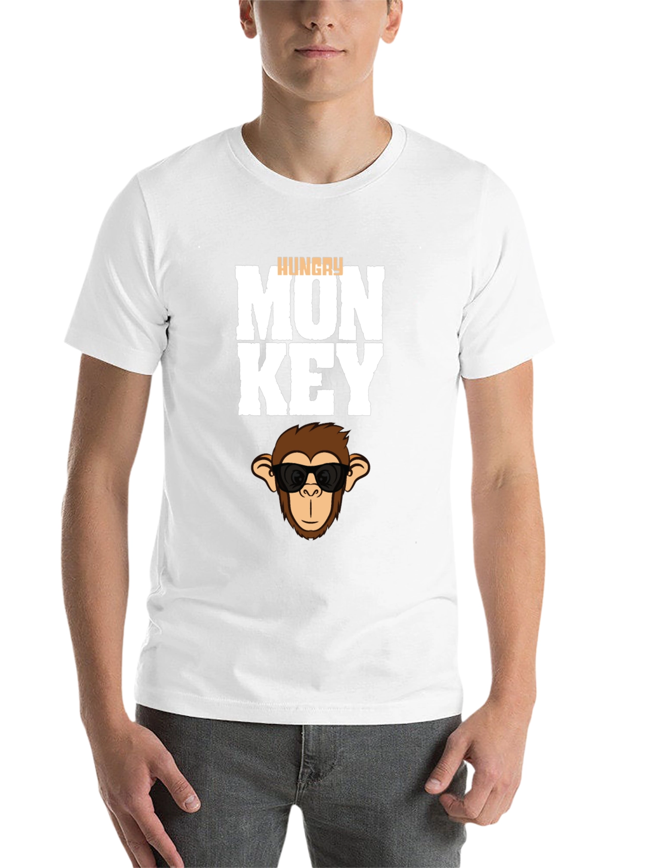 Black Hungry Monkey Graphic T-Shirt - Cool Cartoon Ape Tee view 14