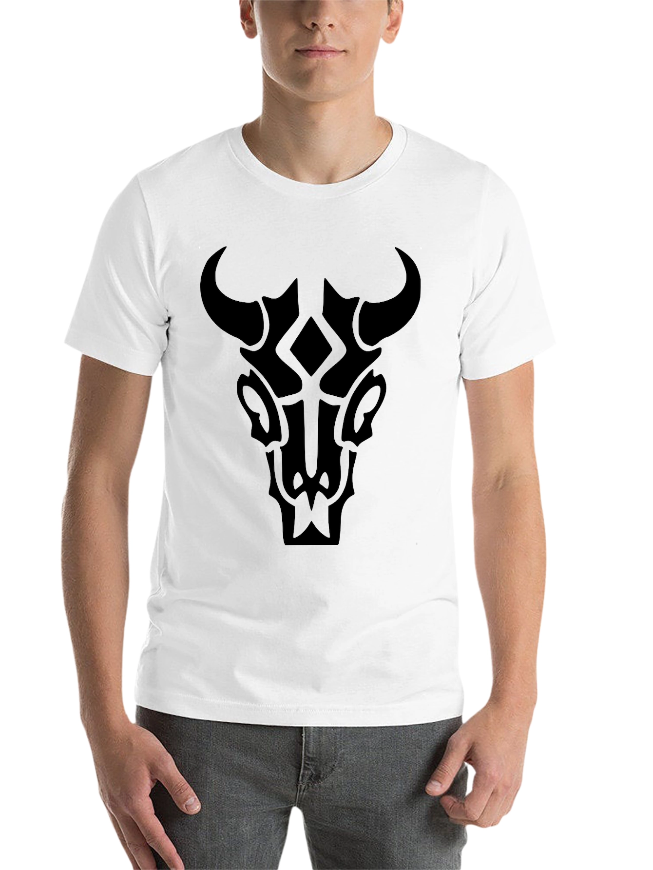 Black Tribal Bull Graphic T-Shirt - Modern Stylish Tee view 14