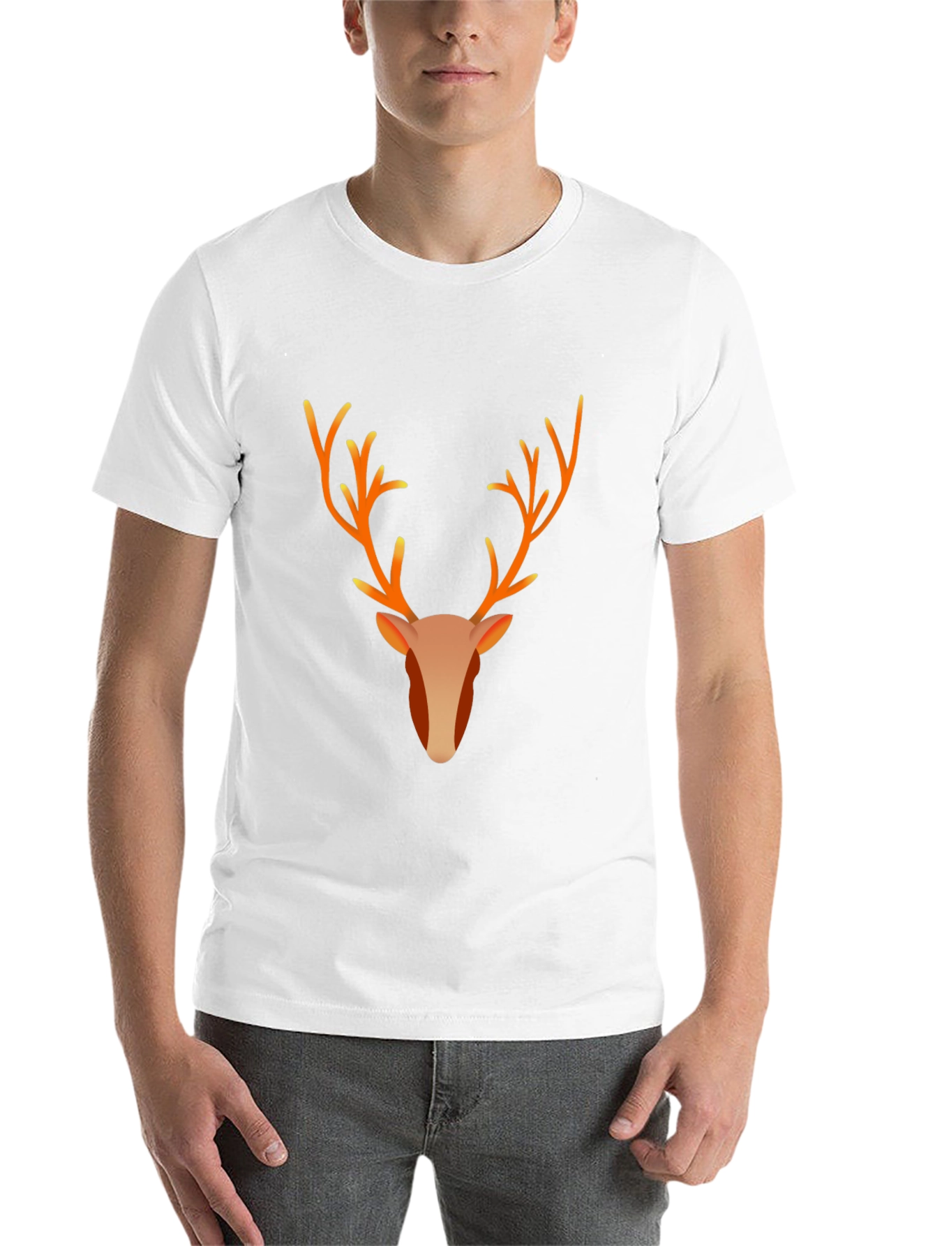 Black Reindeer Graphic Tee - Black Cotton Blend T-Shirt view 14