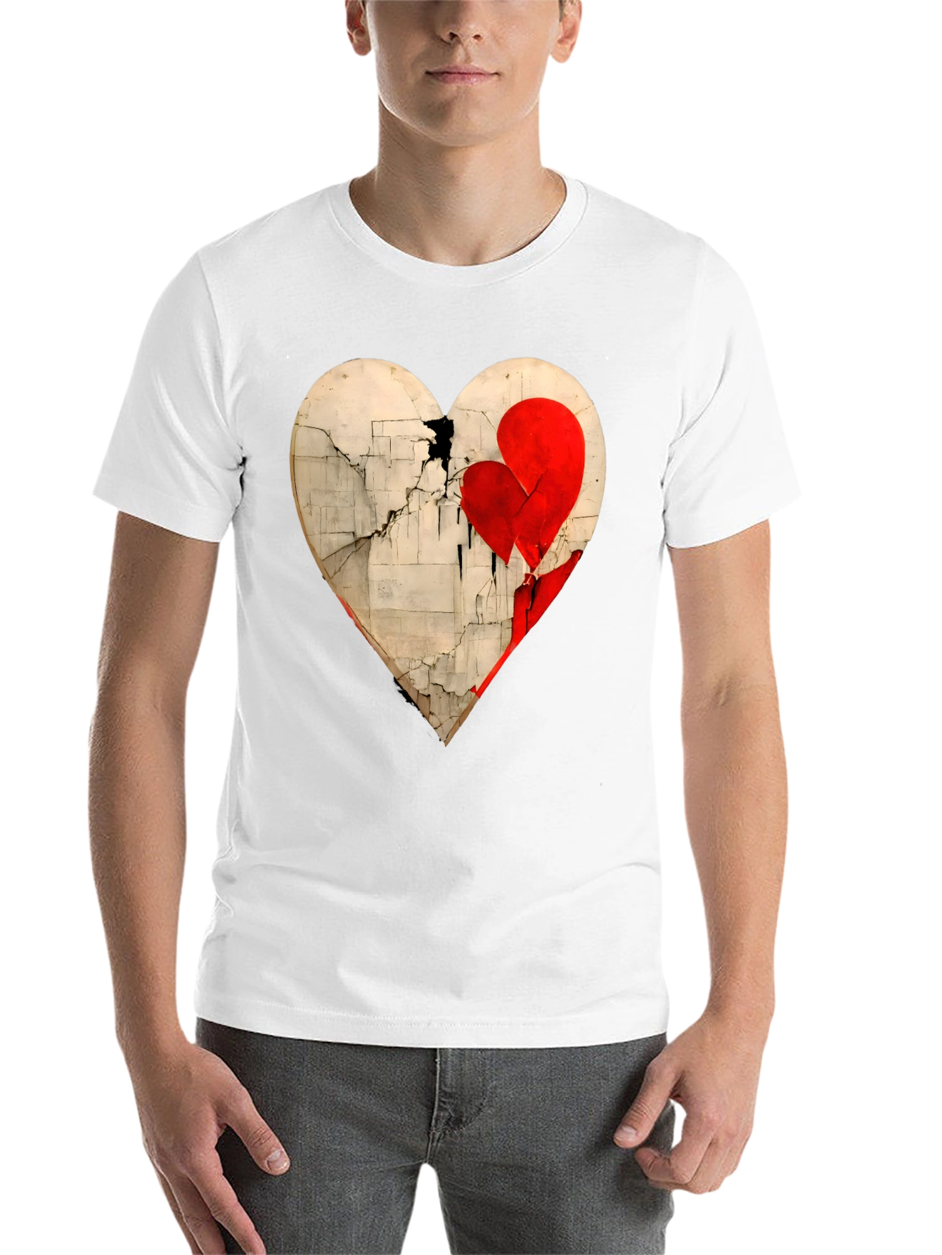 Black Heart Graphic Tee - Artistic Valentine's Day Shirt view 14