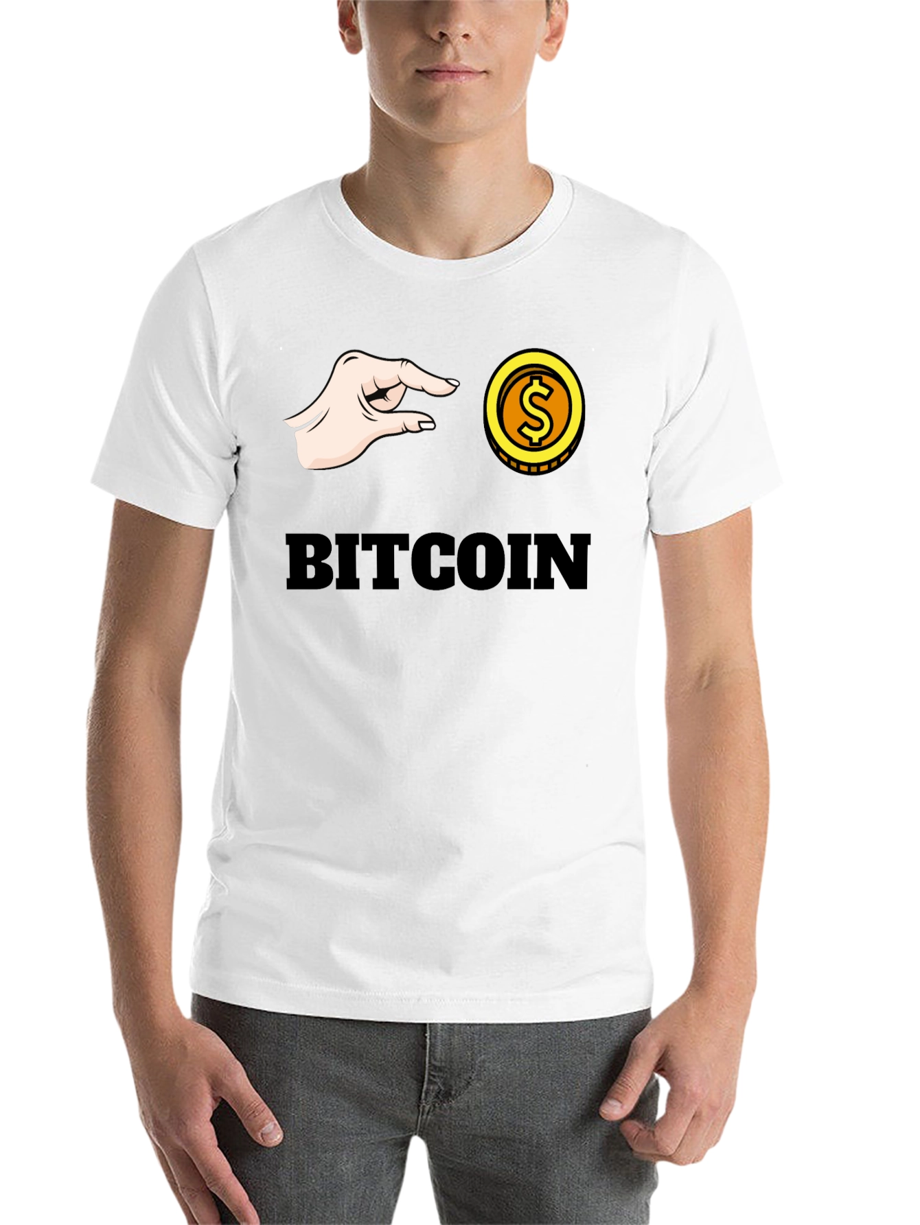 Black Bitcoin Pinch T-Shirt - Crypto Graphic Tee view 14