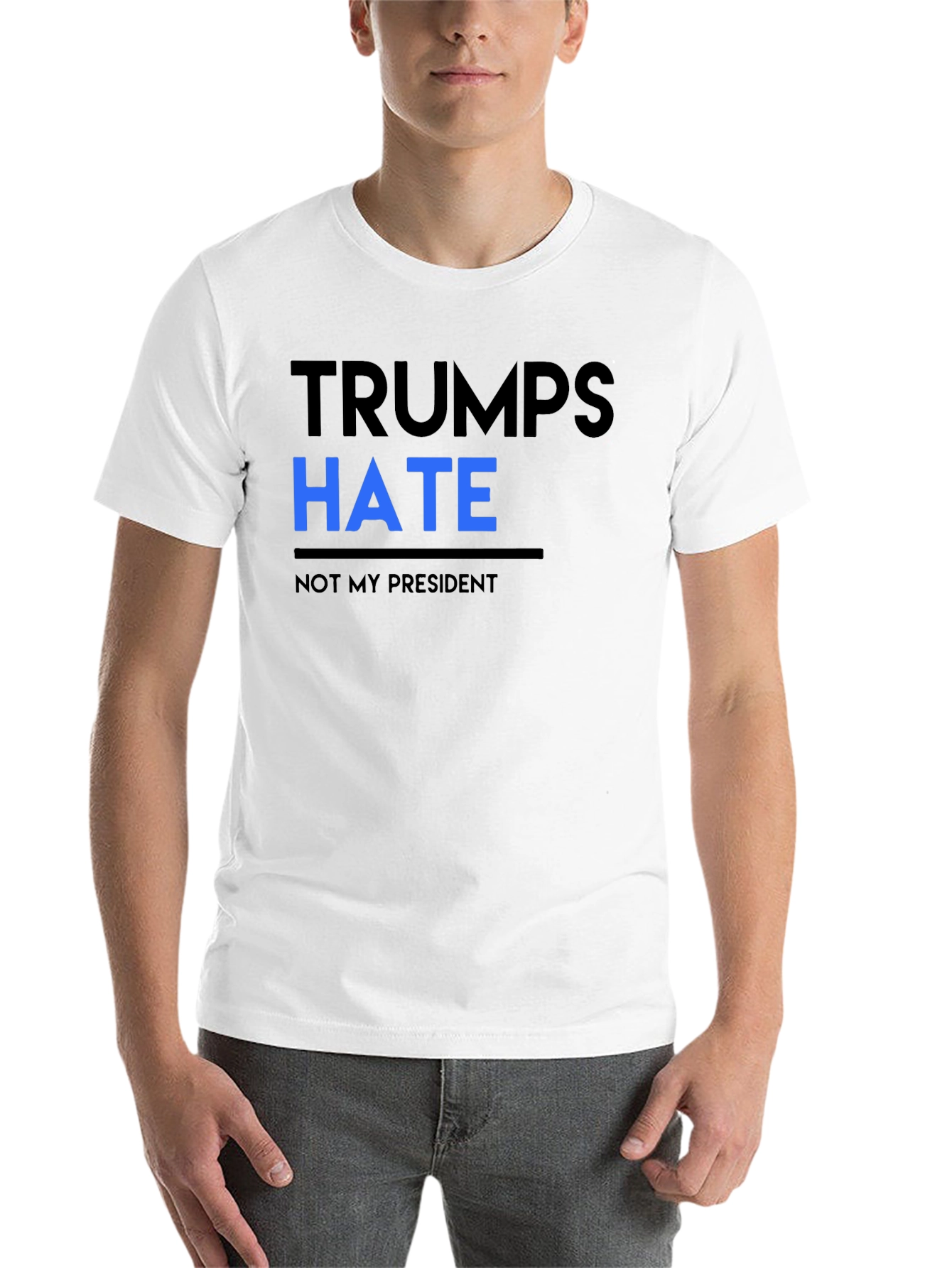 Black Trump's Hate Not My President Black Tee view 14