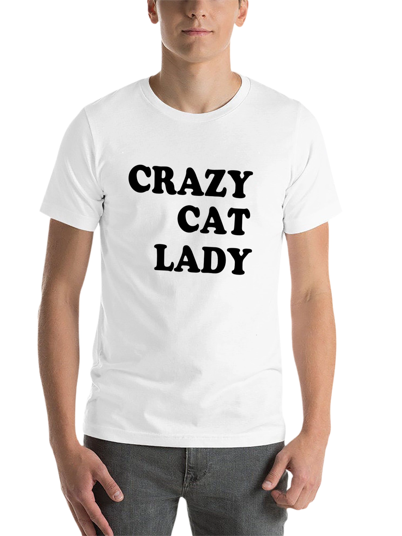 Black Crazy Cat Lady T-Shirt - Unisex Casual Tee view 14