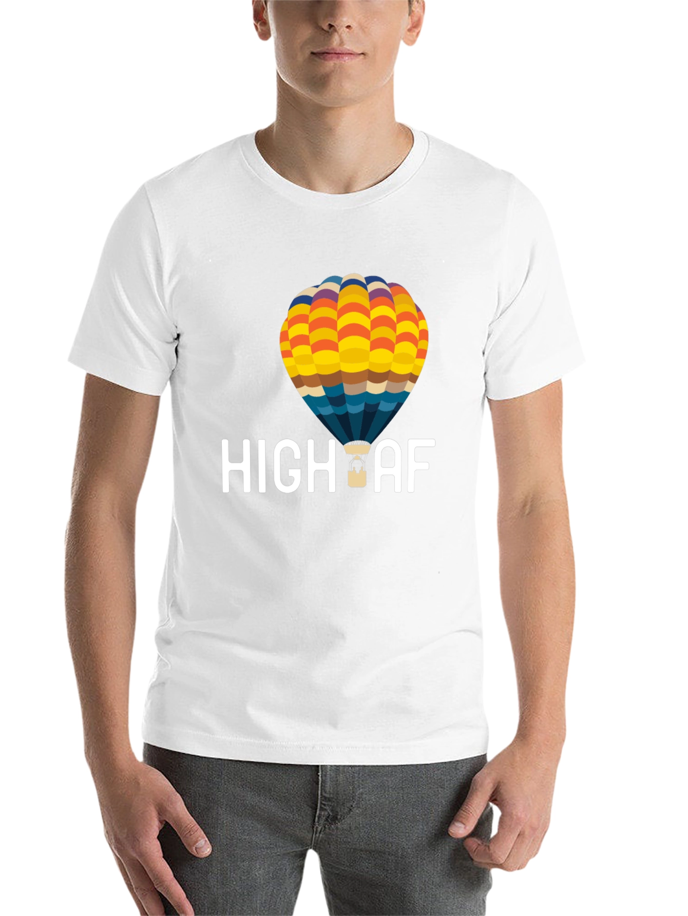 Black High AF Hot Air Balloon T-Shirt - Black view 14