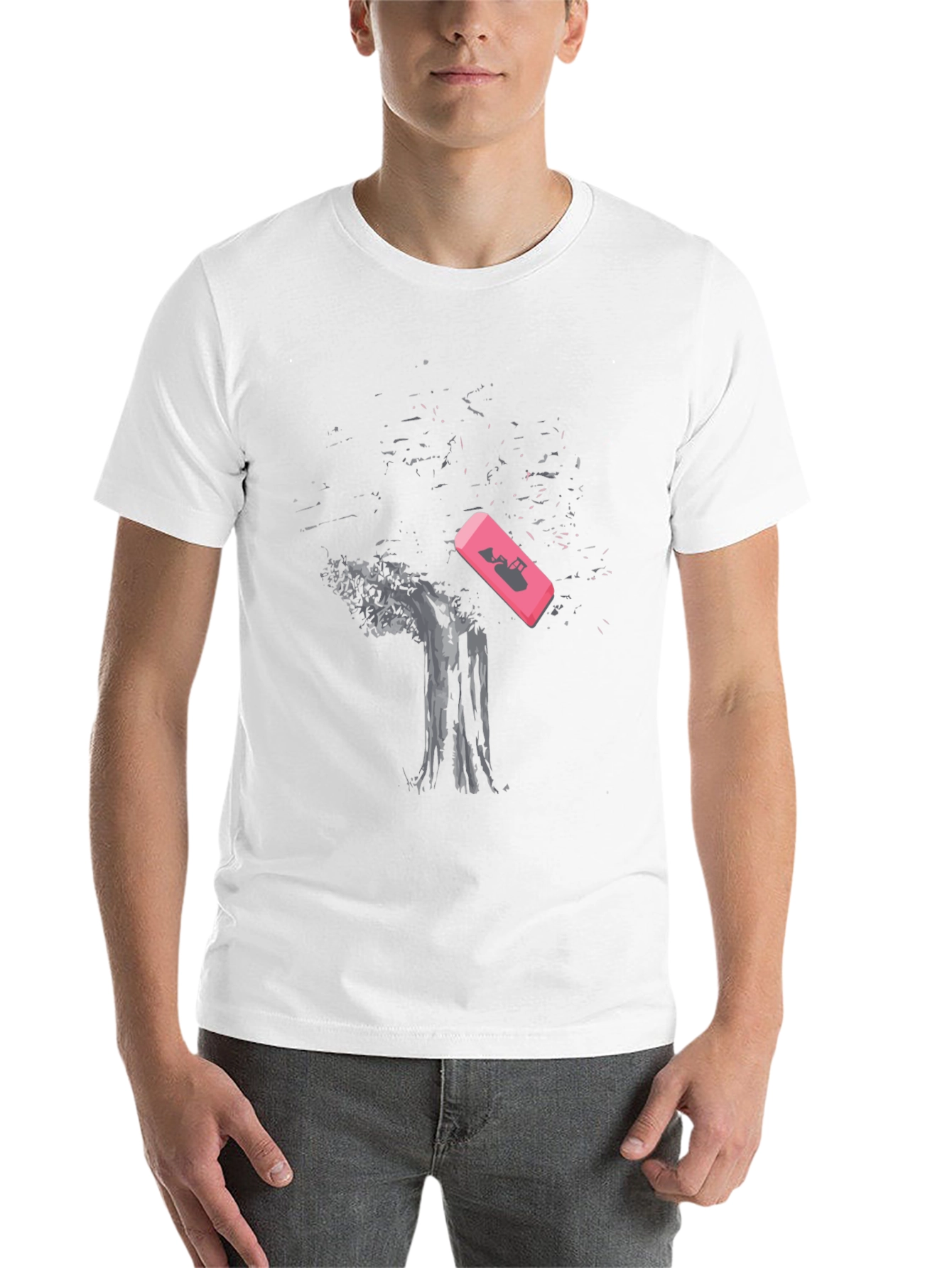 Black Eraser Tree Graphic Tee view 14