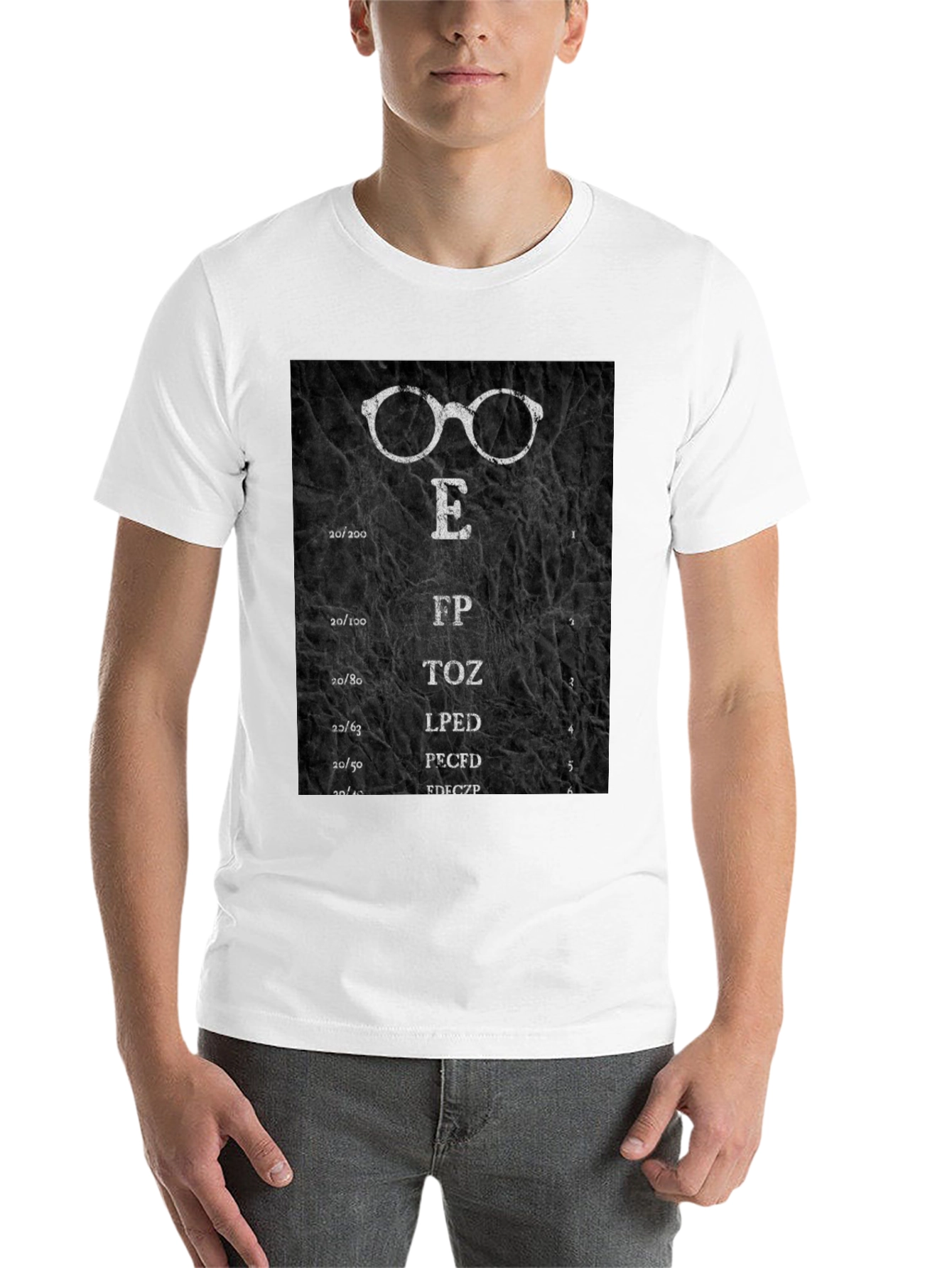 Black Eye Chart T-Shirt - Funny Optometry Tee view 14