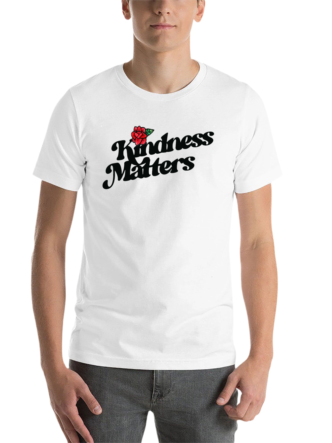 Black Kindness Matters Black T-Shirt with Rose view 14